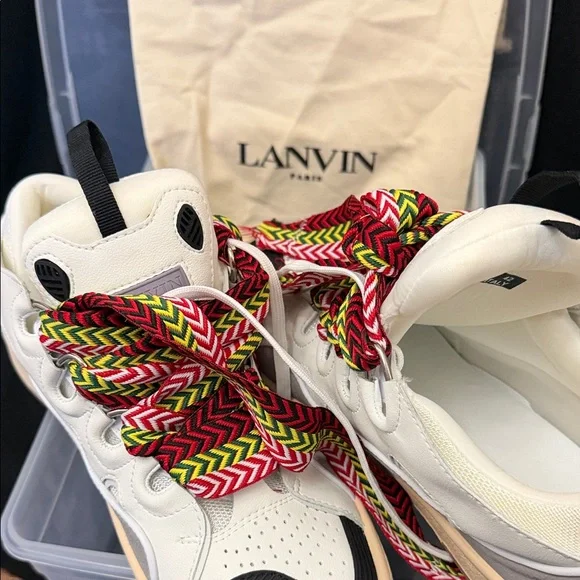 Lanvin Men’s Sneakers with Red and Green Laces size 42 US Size 9 - Picture 6 of 7